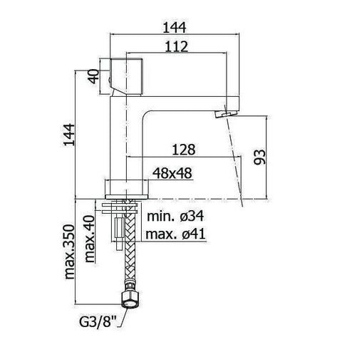 ELX071 ELLE MISCELATORE LAVABO CON LEVA CUBO CROMATO PAFFONI-Archigo.it