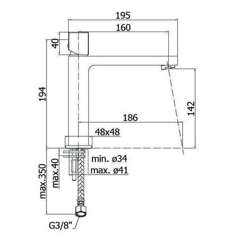 ELX074 ELLE MISCELATORE LAVABO MEDIO CON LEVA CUBO CROMATO PAFFONI-Archigo.it