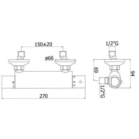 EQS168 EQUO STAR NEW TERMOSTATICO ESTERNO DOCCIA CROMATO PAFFONI-Archigo.it