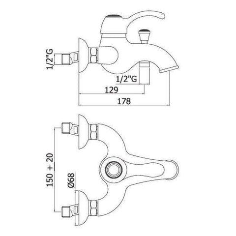 FA022 FLAVIA MISCELATORE MONOCOMANDO ESTERNO VASCA RAMATO PAFFONI-Archigo.it
