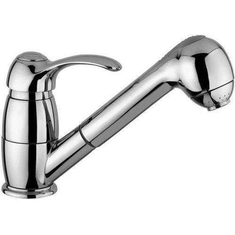 FA183 FLAVIA MISCELATORE MONOCOMANDO LAVELLO CON DOCCETTA ESTRAIBILE CROMO/GOLDEN FLASH PAFFONI-Archigo.it