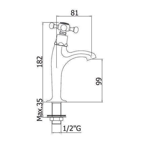 FBLV095 BELINDA RUBINETTO LAVABO ALTO ø1/2" ARGENTO PAFFONI-Archigo.it