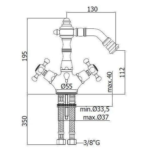 FBLV131 BELINDA GRUPPO BIDET MONOFORO CROMO/GOLDEN FLASH PAFFONI-Archigo.it