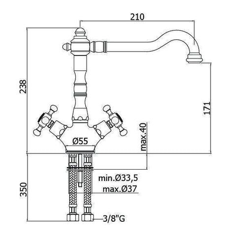 FBLV180 BELINDA GRUPPO LAVELLO MONOFORO CROMATO PAFFONI-Archigo.it