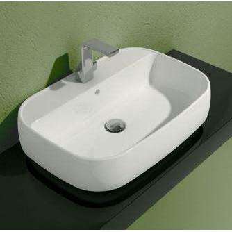 FLAG LAVABO 64 da appoggio - sospeso con piano rubinetteria ARGILLA/GRAFITE  FLAMINIA FG64LSAG-Archigo.it