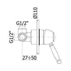 GI011 GIORGIA MISCELATORE MONOCOMANDO INCASSO DOCCIA BRONZATO PAFFONI-Archigo.it