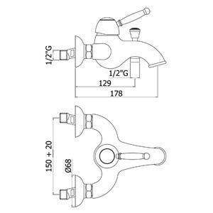 GI024 GIORGIA MISCELATORE MONOCOMANDO ESTERNO VASCA CON DUPLEX CROMATO PAFFONI-Archigo.it
