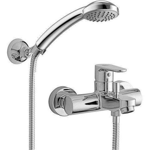 GR023 GREEN MISCELATORE VASCA/DOCCIA CON DOCCETTA CON SUPPORTO SNODATO CROMATO PAFFONI-Archigo.it