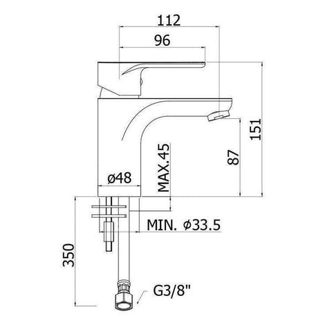 GR071 GREEN MISCELATORE MONOCOMANDO LAVABO SENZA SCARICO CROMATO PAFFONI-Archigo.it