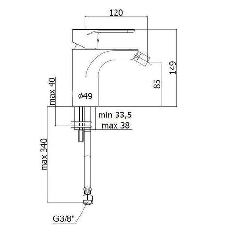 GR131 GREEN MISCELATORE MONOCOMANDO BIDET SENZA SCARICO CROMATO PAFFONI-Archigo.it