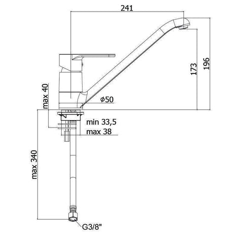 GR182 GREEN MISCELATORE MONOCOMANDO LAVELLO CROMATO PAFFONI-Archigo.it