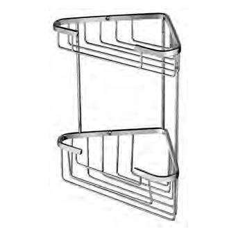 GRIGLIA A CESTINO IN METALLO TRIANGOLARE GRANDE A 2 RIPIANI 250X150X290 CROMO PAFFONI ZPOR005CR-Archigo.it