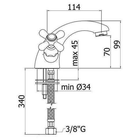 IRV071 IRIS GRUPPO LAVABO MONOFORO BRONZATO PAFFONI-Archigo.it
