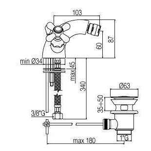 IRV130 IRIS GRUPPO BIDET MONOFORO ø1" GOLDEN FLASH PAFFONI-Archigo.it