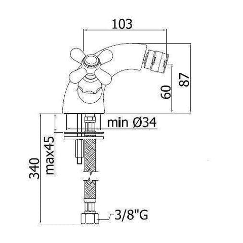 IRV131 IRIS GRUPPO BIDET MONOFORO CROMO/GOLDEN FLASH PAFFONI-Archigo.it