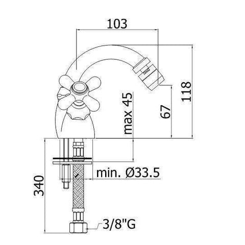 IRV138 IRIS GRUPPO BIDET MONOFORO RAMATO PAFFONI-Archigo.it