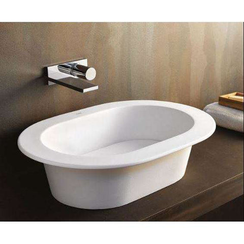 KARIM PIASTRA CERAMICA PER LAVABO AMEDEO OVALE STONE CIELO AMPILOST-Archigo.it