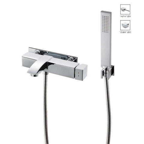 LEA026 LEVEL MISCELATORE MONOCOMANDO ESTERNO VASCA/DOCCIA CON DUPLEX CROMATO PAFFONI-Archigo.it