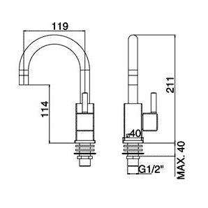 LEA091 LEVEL MISCELATORE MONOCOMANDO LAVABO CROMATO PAFFONI-Archigo.it