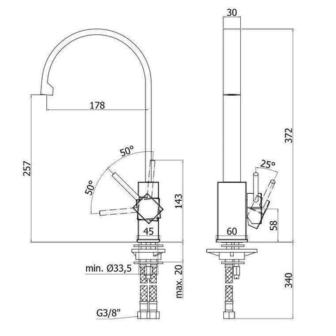 LEA880 LEVEL MISCELATORE MONOCOMANDO LAVELLO CROMATO PAFFONI-Archigo.it