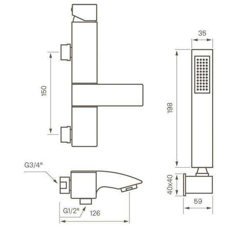 LEC026 LEVEL MISCELATORE MONOCOMANDO ESTERNO VASCA/DOCCIA CON DUPLEX CROMATO PAFFONI-Archigo.it
