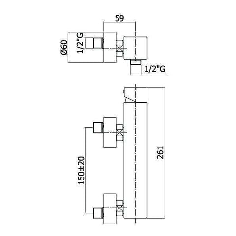 LEC168 LEVEL MISCELATORE MONOCOMANDO ESTERNO DOCCIA CROMATO PAFFONI-Archigo.it