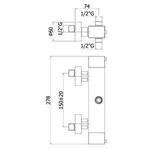 LEQ269 LEVEL MISCELATORE TERMOSTATICO ESTERNO DOCCIA CON DEVIATORE CROMATO PAFFONI-Archigo.it