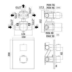 LEQ519 LEVEL TERMOSTATICO DOCCIA INCASSO CROMATO CON PIASTRA INOX PAFFONI-Archigo.it