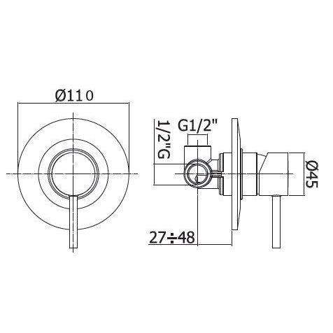 LIG011 LIGHT MISCELATORE INCASSO DOCCIA LUSSO STEEL PAFFONI-Archigo.it
