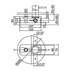 LIG015 LIGHT MISCELATORE MONOCOMANDO INCASSO DOCCIA CON DEVIATORE CROMATO PAFFONI-Archigo.it