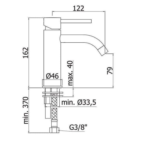 LIG071 LIGHT MISCELATORE MONOCOMANDO LAVABO CROMATO PAFFONI-Archigo.it