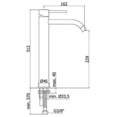 LIG081 LIGHT MISCELATORE MONOCOMANDO LAVABO PROLUNGATO CROMATO PAFFONI-Archigo.it