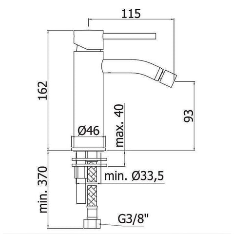 LIG131 LIGHT MISCELATORE MONOCOMANDO BIDET NERO OPACO PAFFONI-Archigo.it