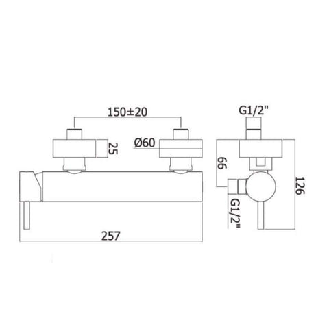 LIG168 LIGHT MISCELATORE MONOCOMANDO ESTERNO DOCCIA NERO OPACO PAFFONI-Archigo.it
