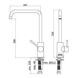 LIG980 LIGHT MISCELATORE MONOCOMANDO LAVELLO CANNA ø18 CROMATO PAFFONI-Archigo.it