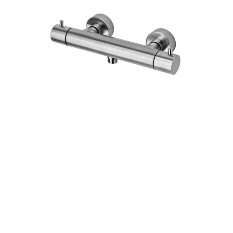 LIQ168E LIGHT TERMOSTATICO ESTERNO DOCCIA SENZA DOCCETTA STEEL PAFFONI-Archigo.it