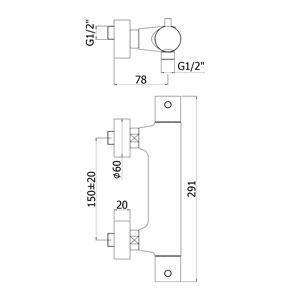 LIQ168ED LIGHT TERMOSTATICO ESTERNO DOCCIA CON DOCCETTA STEEL PAFFONI-Archigo.it