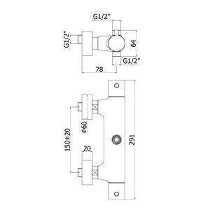 LIQ169 LIGHT TERMOSTATICO ESTERNO DOCCIA CON DEVIATORESTEEL PAFFONI-Archigo.it