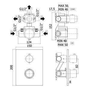 LIQ519 LIGHT TERMOSTATICO INCASSO DOCCIA CON DEVIATORE CROMATO PAFFONI-Archigo.it