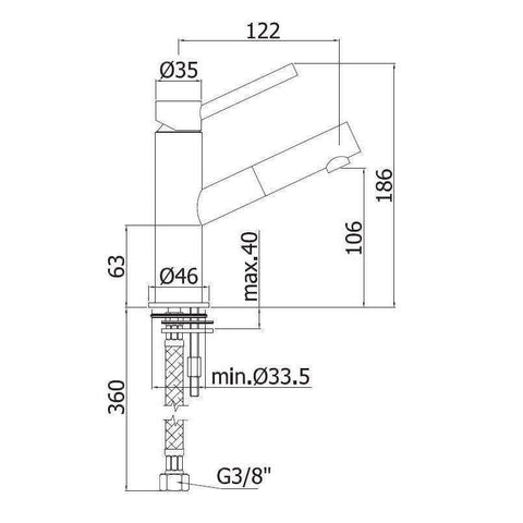 MI071 MICRO MISCELATORE MONOCOMANDO LAVABO CROMATO PAFFONI-Archigo.it