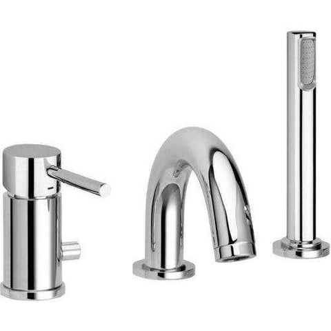 MISCELATORE BATTERIA BORDO VASCA MAX PORTATA CON DOCCIA MASTER LIGHT STEEL LOOKING PAFFONI LIG047ST-Archigo.it