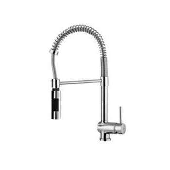 MISCELATORE CUCINA PROFESSIONAL 2 GETTI ABS MINIMAL CON VALVOLA STICK STEEL LOOKING PAFFONI SK179ST-Archigo.it