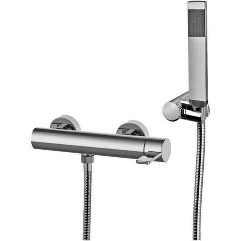 MISCELATORE DOCCIA ESTERNO 1/2' CON DUPLEX D.PREMIUM ROCK CROMO PAFFONI RO168DCR-Archigo.it