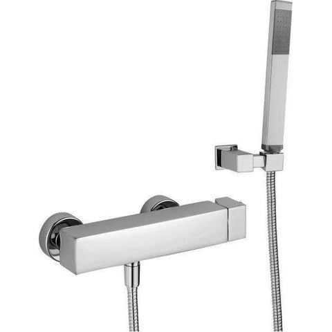 MISCELATORE DOCCIA ESTERNO 1/2' CON DUPLEX LEVA ASTA LEVEL STEEL LOOKING PAFFONI LEA168DST-Archigo.it