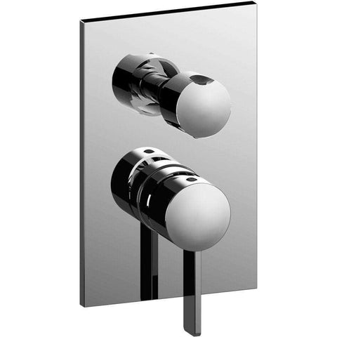 MISCELATORE INCASSO CON DEVIATORE CON 2 USCITE PIASTRA METALLO ROCK STEEL LOOKING PAFFONI RO018ST/M-Archigo.it