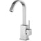 MISCELATORE LAVABO GIREVOLE T/C CON PIATTA LEVA ASTA LEVEL STEEL LOOKING PAFFONI LEA878ST-Archigo.it