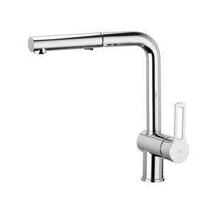 MISCELATORE LAVELLO LATERALE DOCCETTA ESTRAIBILE 2 GETTI RINGO BIANCO OPACO BIANCO OPACO PAFFONI RIN285BO-Archigo.it