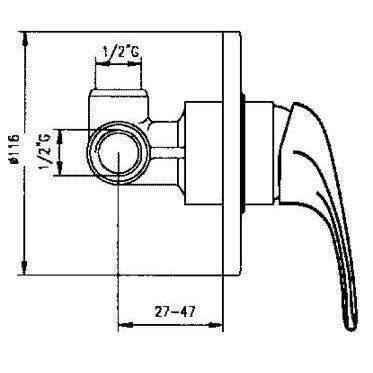 ND010 MISCELATORE MONOCOMANDO INCASSO DOCCIA CROMATO PAFFONI-Archigo.it