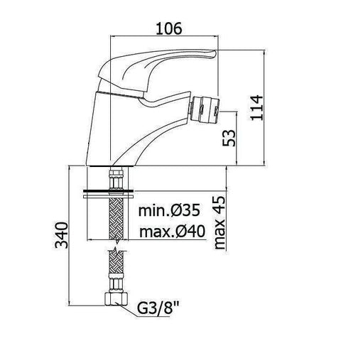 ND131 MISCELATORE MONOCOMANDO BIDET CROMATO PAFFONI-Archigo.it