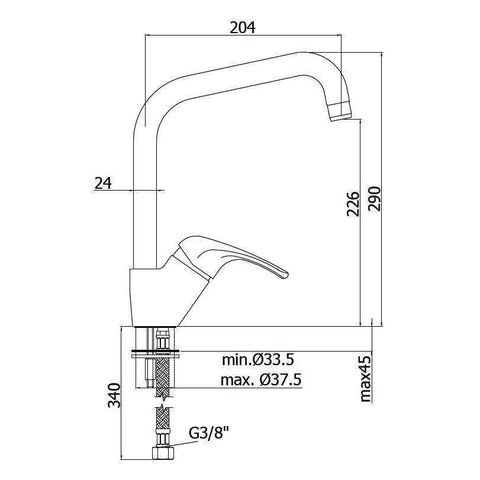 ND180 MISCELATORE MONOCOMANDO LAVELLO CROMO/GOLDEN FLASH PAFFONI-Archigo.it